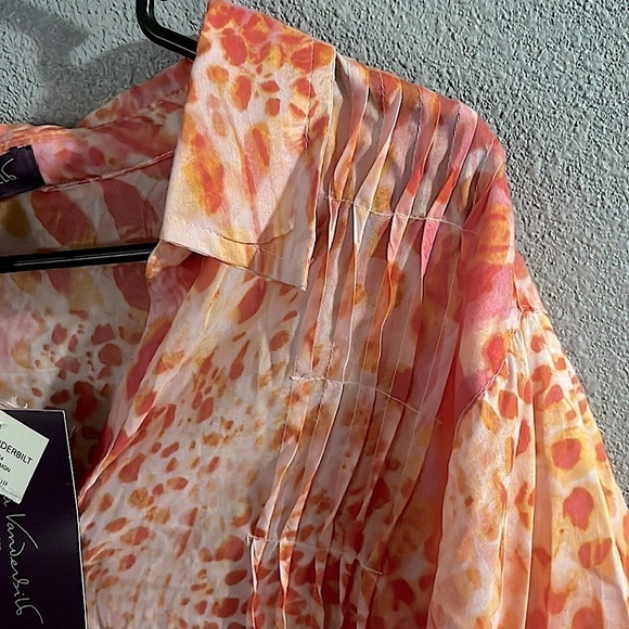 NWT Gloria Vanderbilt Women's Giselle Button Down Roll Tab Sleeve Multicolor - Picture 4 of 4